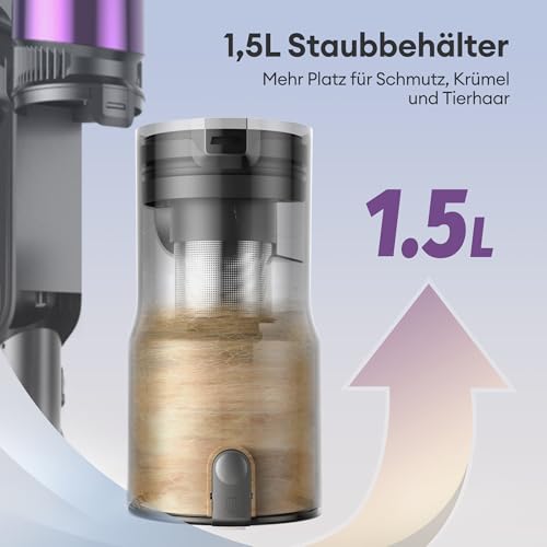 Ultenic U20 Akku-Staubsauger, 55.000 Pa/600 W, 60 Min, Anti-Tangle-Bürste, GreenEye, flexibles Gelenk, selbststehend, Hartböden & Teppiche