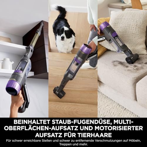Shark Detect Clean Akku-Staubsauger, 60 Min Laufzeit, starke Saugkraft, DirtDetect, 2L Selbstentleerung, Anti-Hair-Wrap, Fugenaufsatz, Weiß.