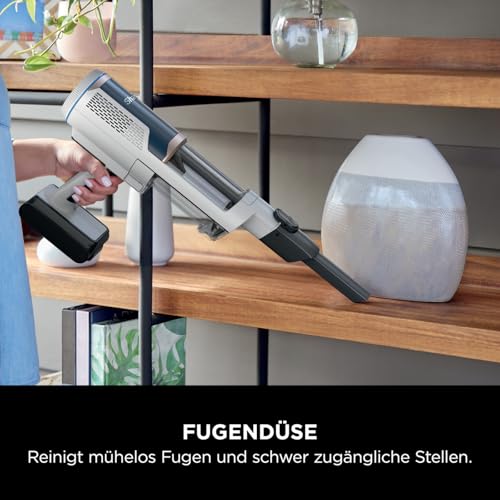 Shark Detect Clean Akku-Staubsauger, 60 Min Laufzeit, starke Saugkraft, DirtDetect, 2L Selbstentleerung, Anti-Hair-Wrap, Fugenaufsatz, Weiß.