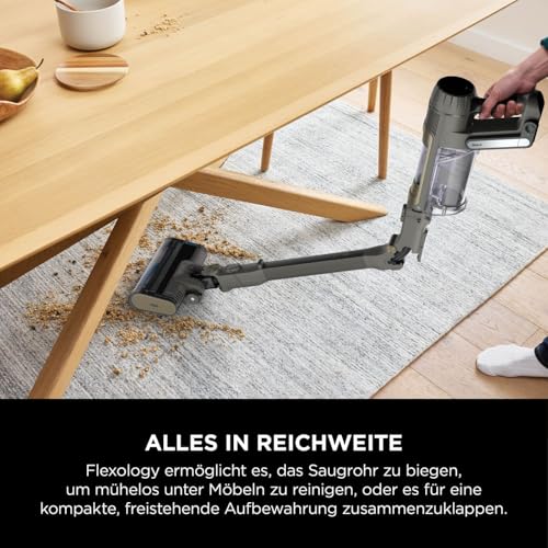 Shark Detect Clean Akku-Staubsauger, 60 Min Laufzeit, starke Saugkraft, DirtDetect, 2L Selbstentleerung, Anti-Hair-Wrap, Fugenaufsatz, Weiß.