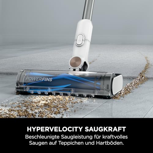 Shark Detect Clean Akku-Staubsauger, 60 Min Laufzeit, starke Saugkraft, DirtDetect, 2L Selbstentleerung, Anti-Hair-Wrap, Fugenaufsatz, Weiß.
