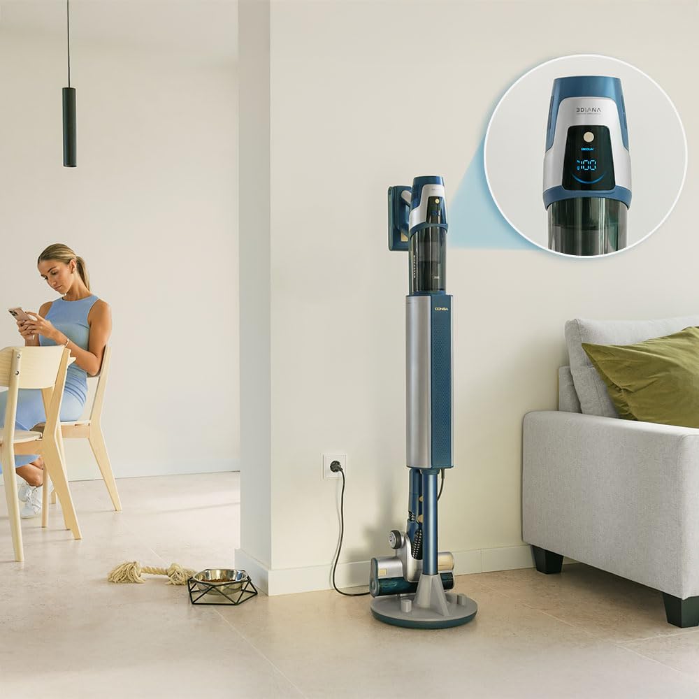 Cecotec Conga Rockstar 11500, 800W, 300AW, 110 Min, KI, App, Auto-Entleerung, Flex-Rohr & Zubehör, kabelloser Staubsauger.
