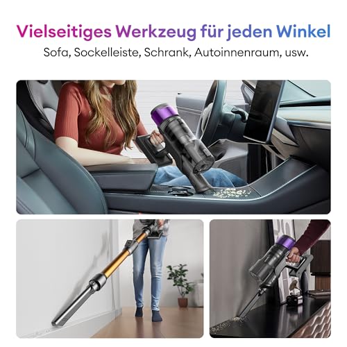 Ultenic U20 Akku-Staubsauger, 55.000 Pa/600 W, 60 Min, Anti-Tangle-Bürste, GreenEye, flexibles Gelenk, selbststehend, Hartböden & Teppiche