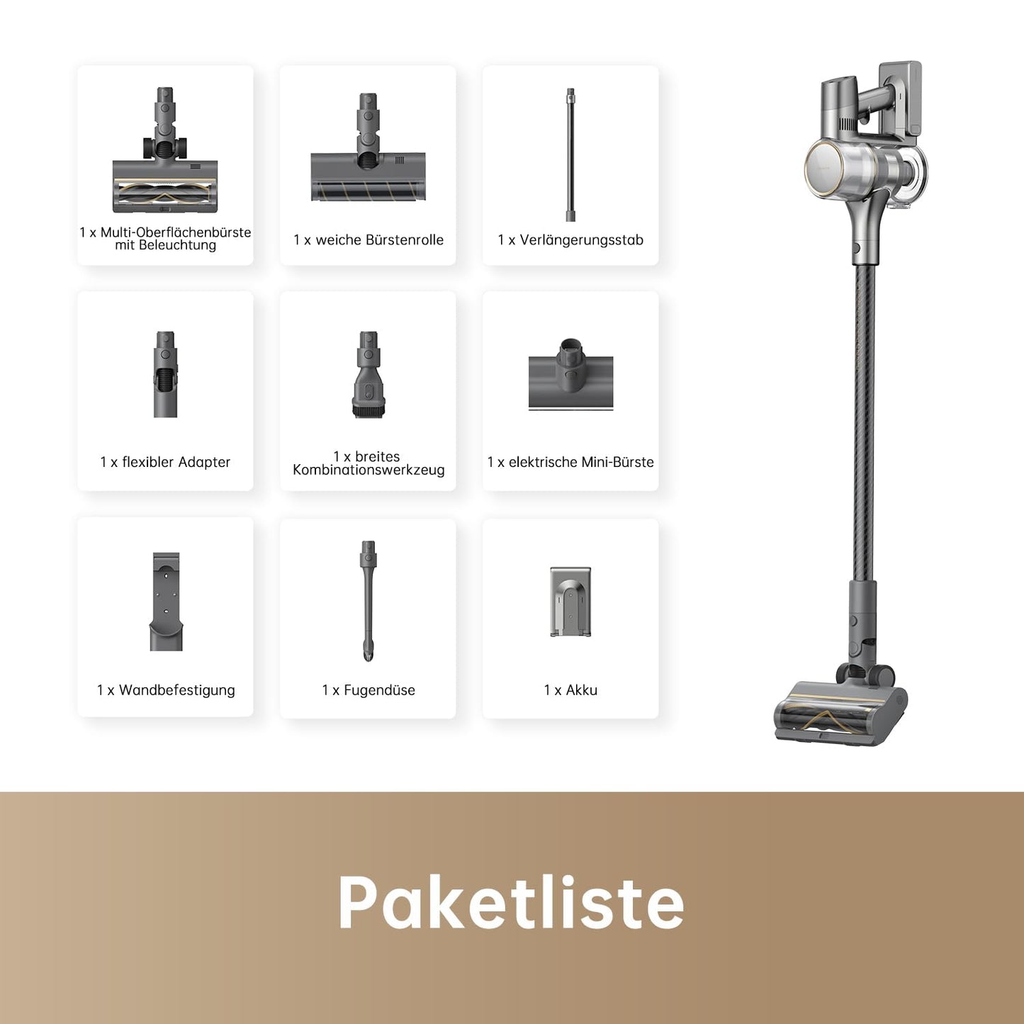 Dreame Z10 Akku-Staubsauger, 210AW, 90 Min Laufzeit, H14-HEPA 99,99%, Staubsicht-Tech, Auto-Erkennung & Saugkraft-Anpassung.