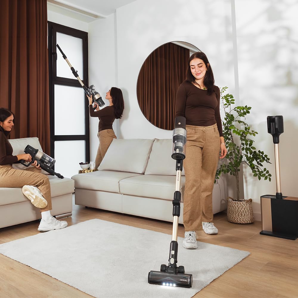 Cecotec Conga Rockstar 11500, 800W, 300AW, 110 Min, KI, App, Auto-Entleerung, Flex-Rohr & Zubehör, kabelloser Staubsauger.