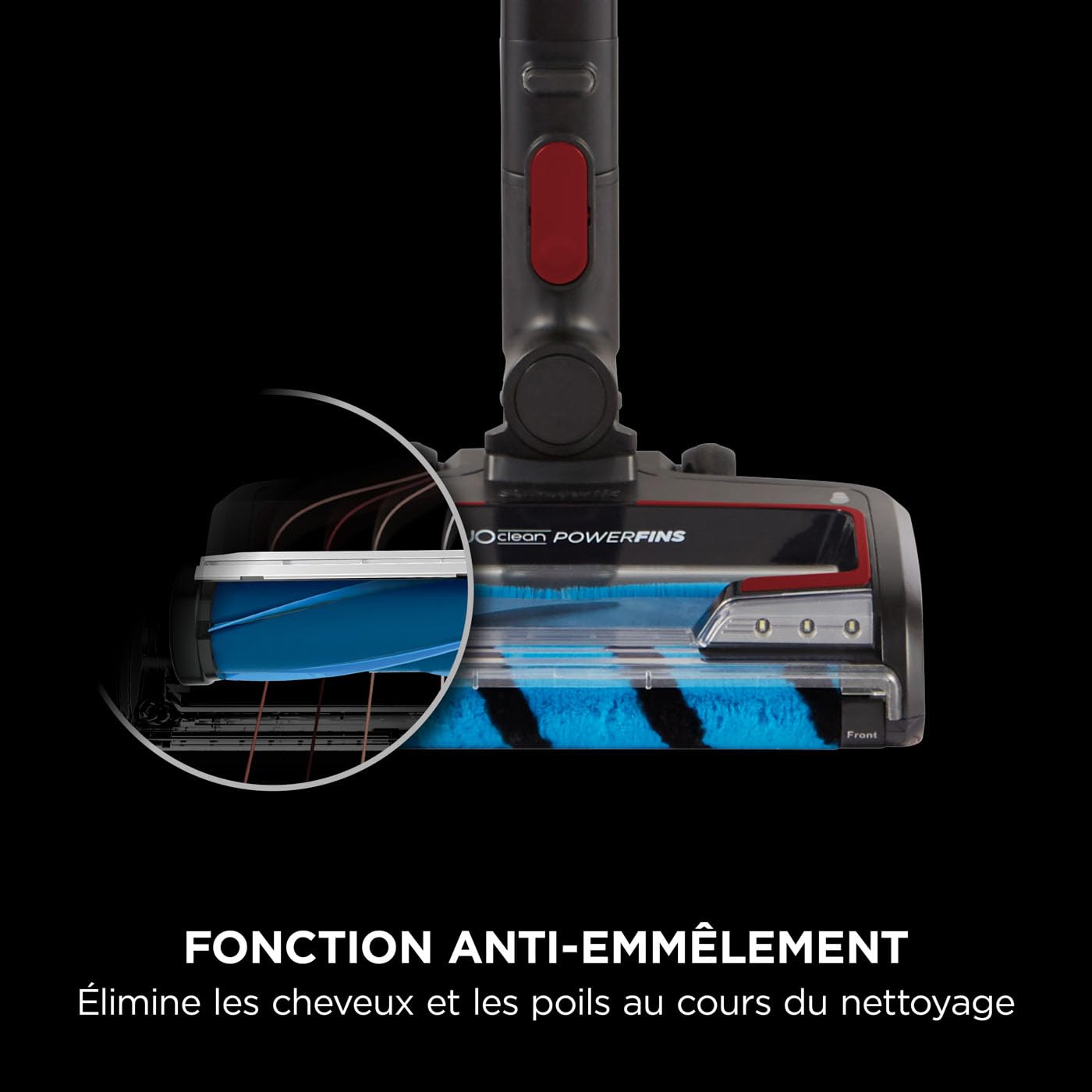 Shark IZ300EUT Akku-Staubsauger, 60 Min Laufzeit, Anti-Hair-Wrap, DuoClean, motorisierter Tierhaaraufsatz, 20 cm Fugendüse, Schwarz/Rot.