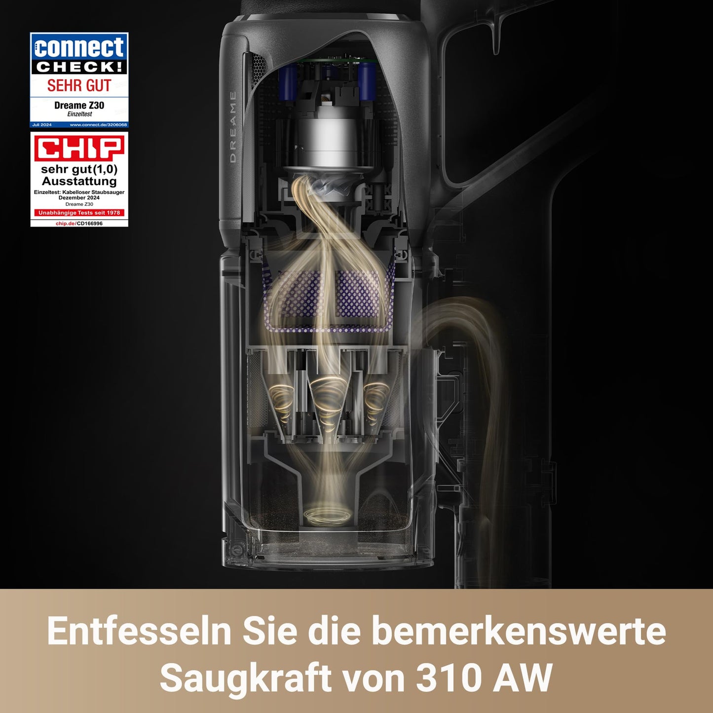Dreame Z10 Akku-Staubsauger, 210AW, 90 Min Laufzeit, H14-HEPA 99,99%, Staubsicht-Tech, Auto-Erkennung & Saugkraft-Anpassung.