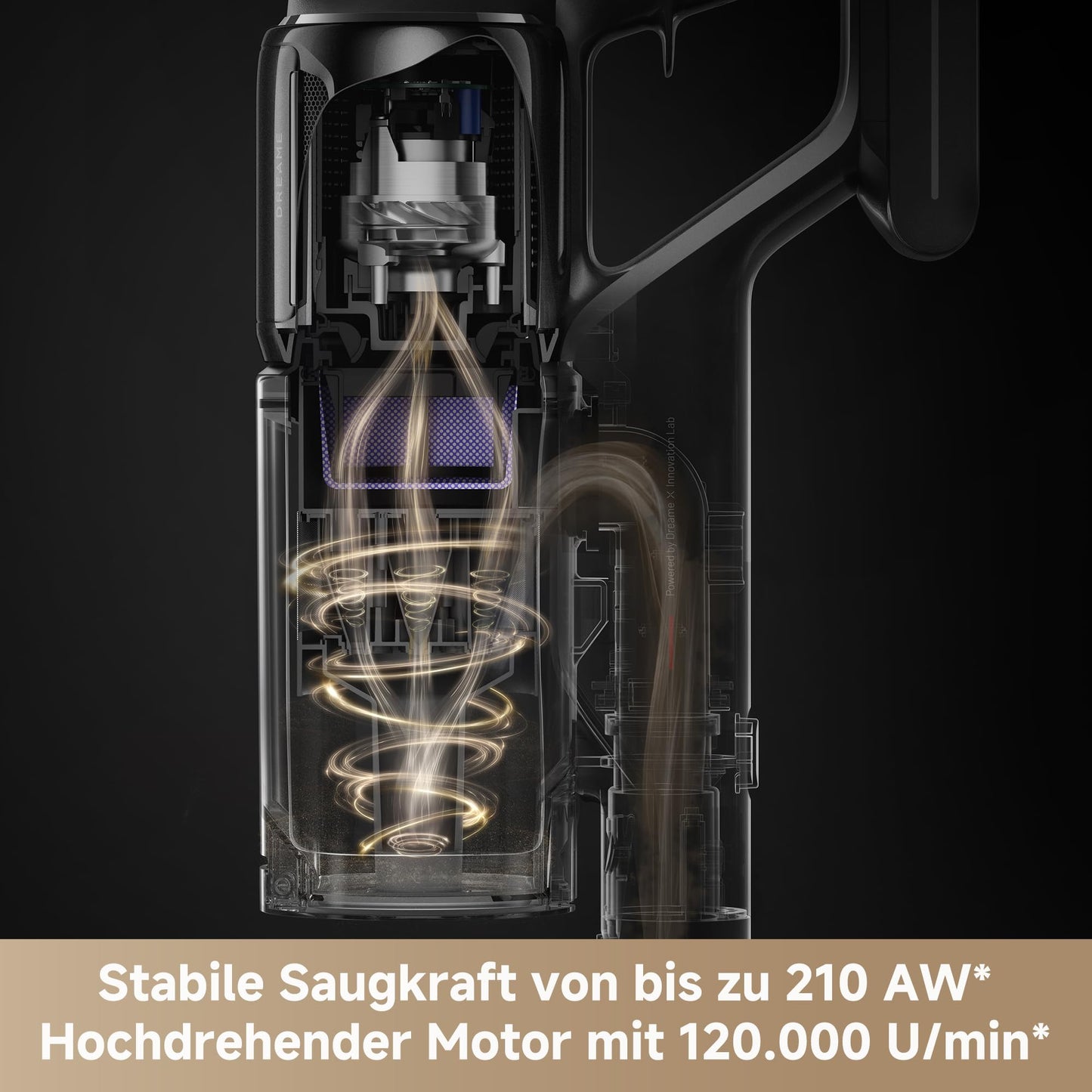 Dreame Z10 Akku-Staubsauger, 210AW, 90 Min Laufzeit, H14-HEPA 99,99%, Staubsicht-Tech, Auto-Erkennung & Saugkraft-Anpassung.