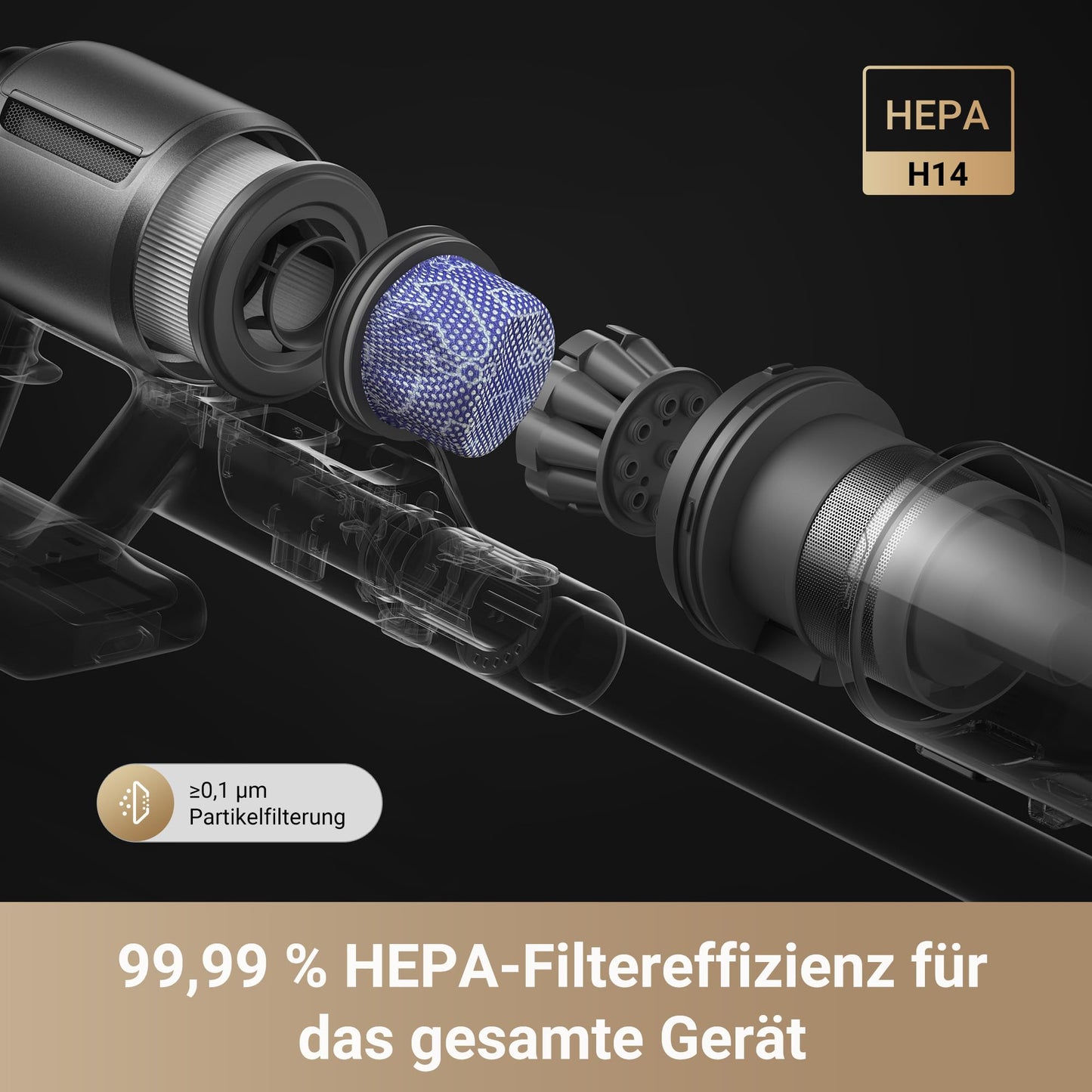 Dreame Z10 Akku-Staubsauger, 210AW, 90 Min Laufzeit, H14-HEPA 99,99%, Staubsicht-Tech, Auto-Erkennung & Saugkraft-Anpassung.