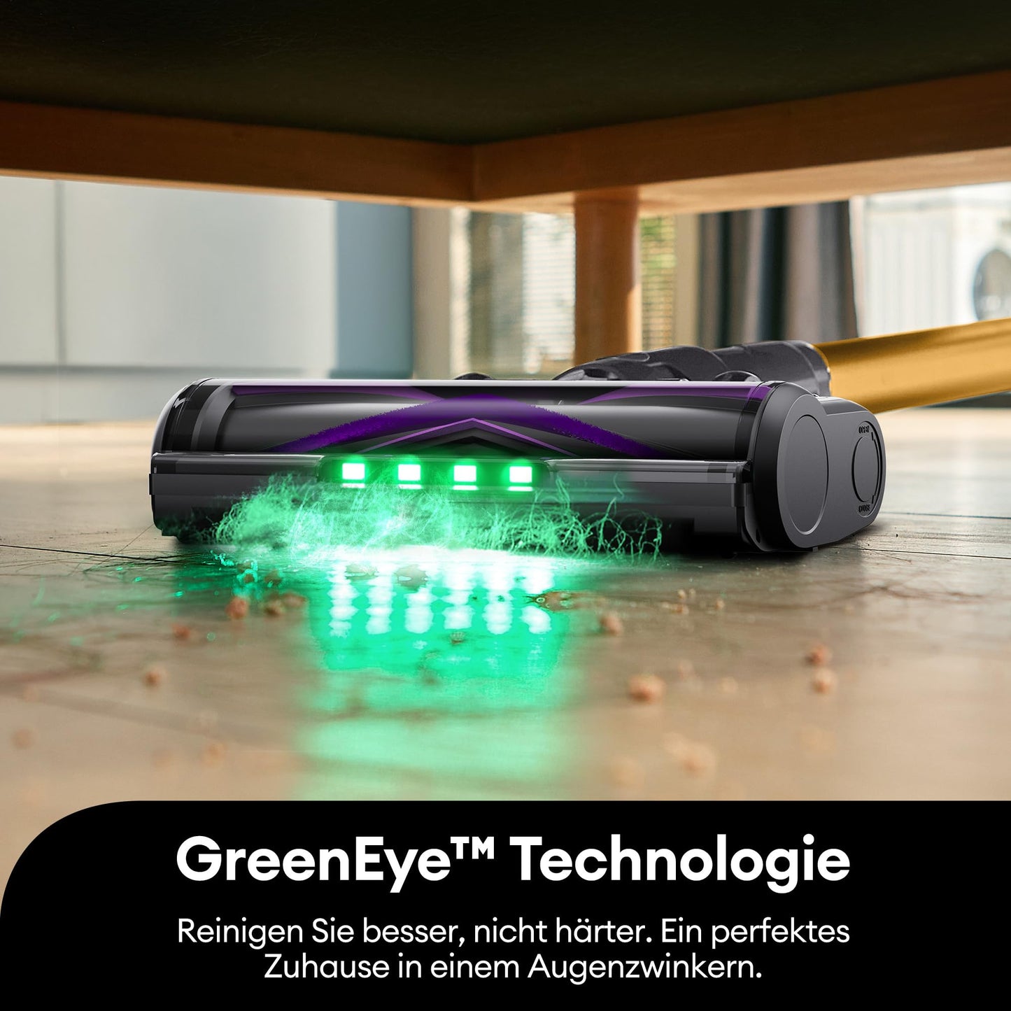 Ultenic U20 Akku-Staubsauger, 55.000 Pa/600 W, 60 Min, Anti-Tangle-Bürste, GreenEye, flexibles Gelenk, selbststehend, Hartböden & Teppiche