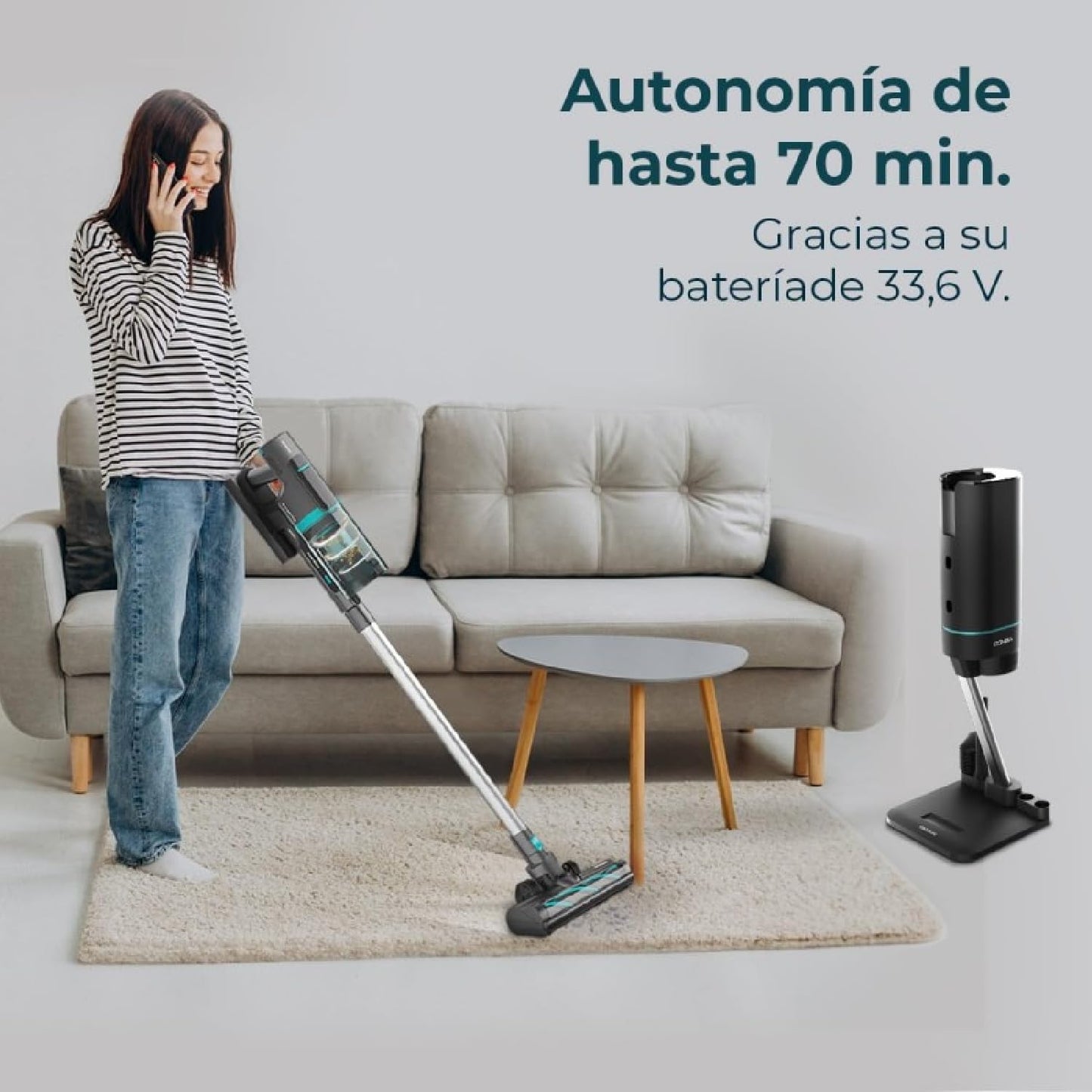 Cecotec Conga Rockstar 11500, 800W, 300AW, 110 Min, KI, App, Auto-Entleerung, Flex-Rohr & Zubehör, kabelloser Staubsauger.