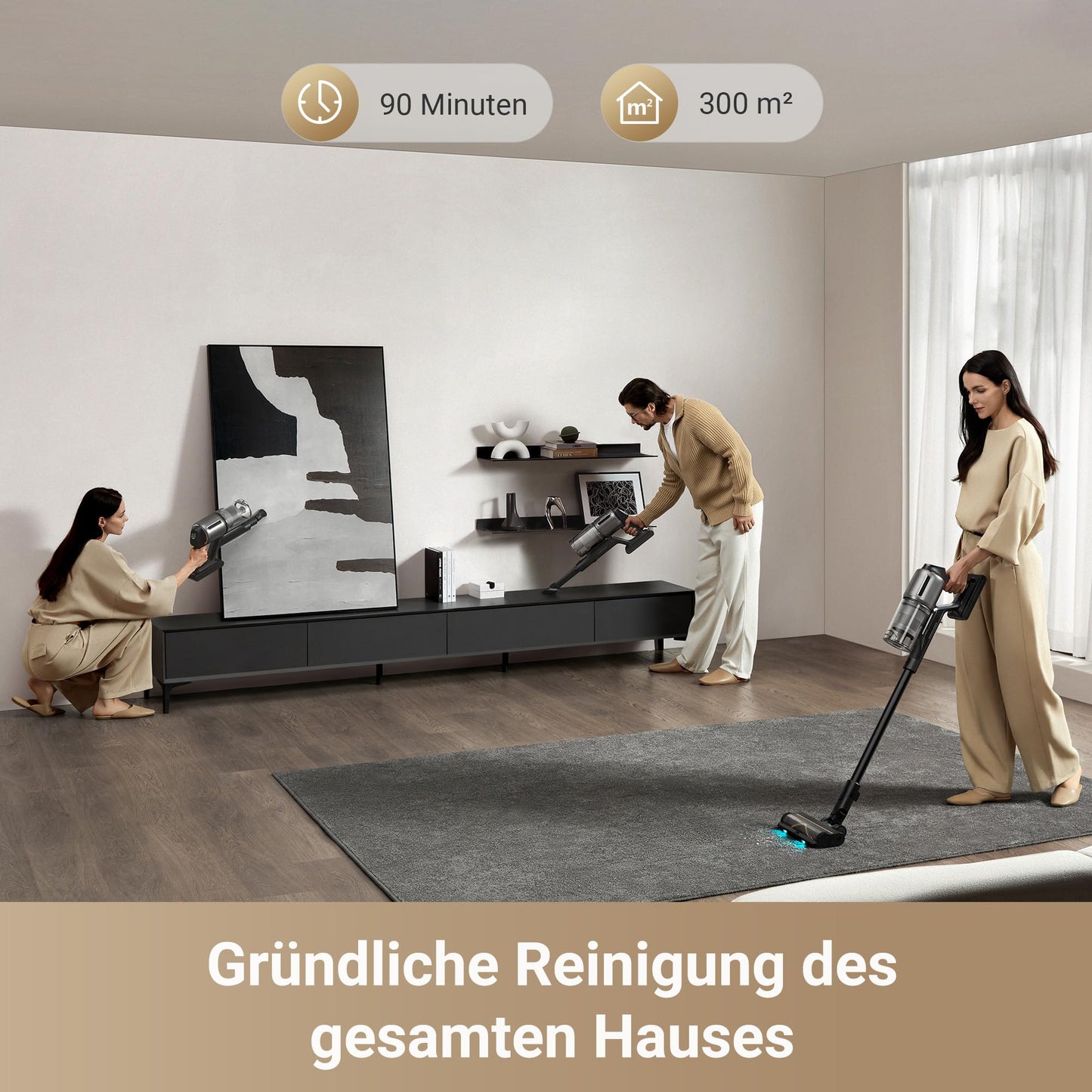 Dreame Z10 Akku-Staubsauger, 210AW, 90 Min Laufzeit, H14-HEPA 99,99%, Staubsicht-Tech, Auto-Erkennung & Saugkraft-Anpassung.