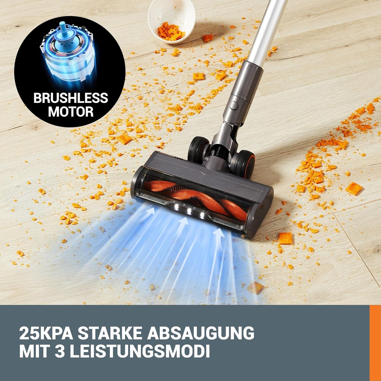 WORX 20 V Akku-Staubsauger WX038, 25 kPa, kabellos, 45 Min Laufzeit, leicht, für Tierhaare, Teppich & Auto, inkl. 2 Akkus & Wandhalter
