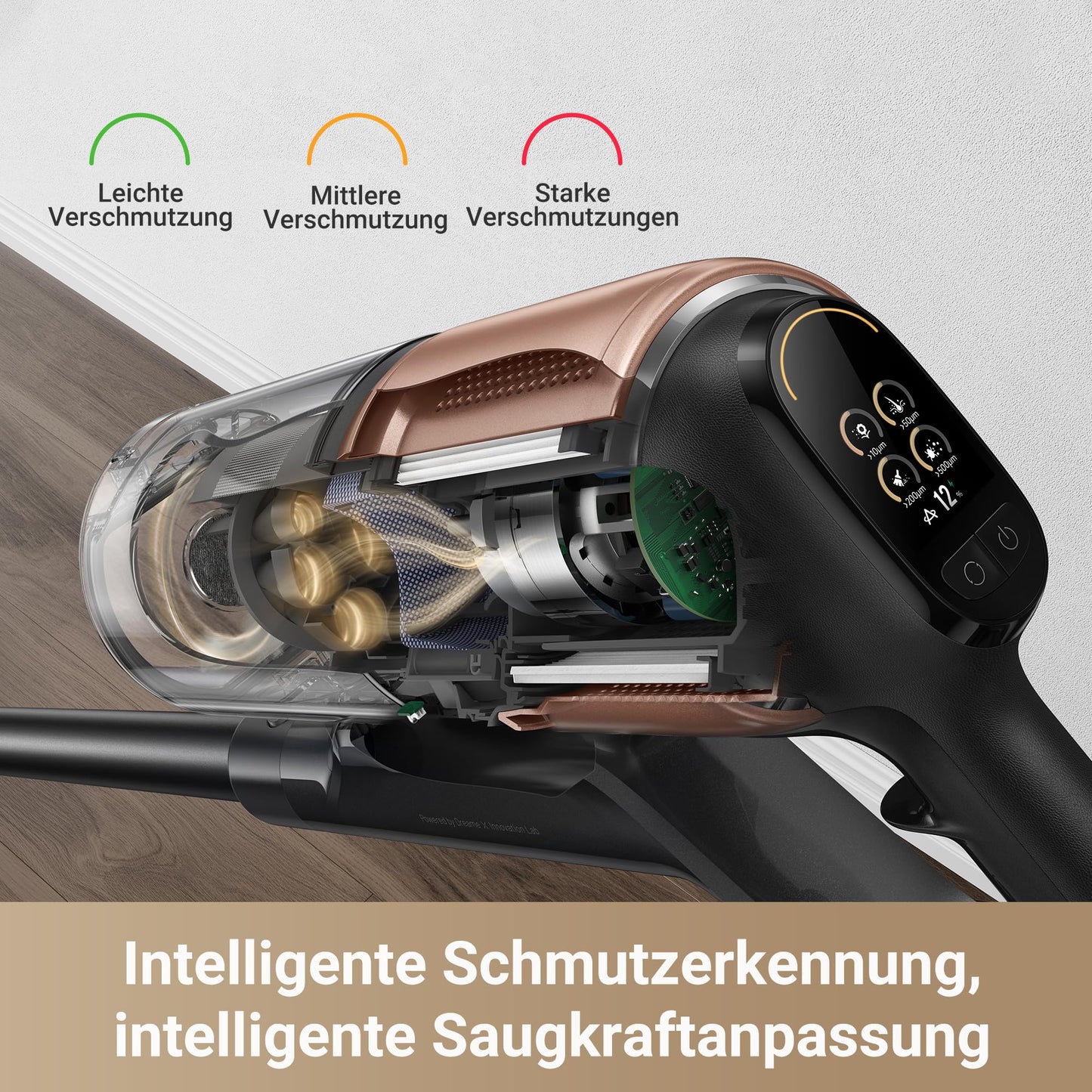 Dreame Z10 Akku-Staubsauger, 210AW, 90 Min Laufzeit, H14-HEPA 99,99%, Staubsicht-Tech, Auto-Erkennung & Saugkraft-Anpassung.