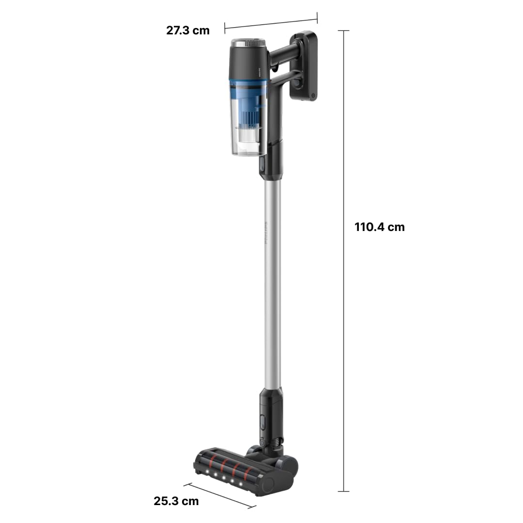 Philips Serie 3000 Akku-Staubsauger, 60 Min Laufzeit, LED-Düse, starker Saugkraft, inkl. Fugen- & Kombidüse, austauschbarer Akku (XC3032/01).