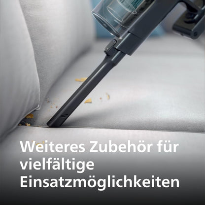 Philips Serie 3000 Akku-Staubsauger, 60 Min Laufzeit, LED-Düse, starker Saugkraft, inkl. Fugen- & Kombidüse, austauschbarer Akku (XC3032/01).