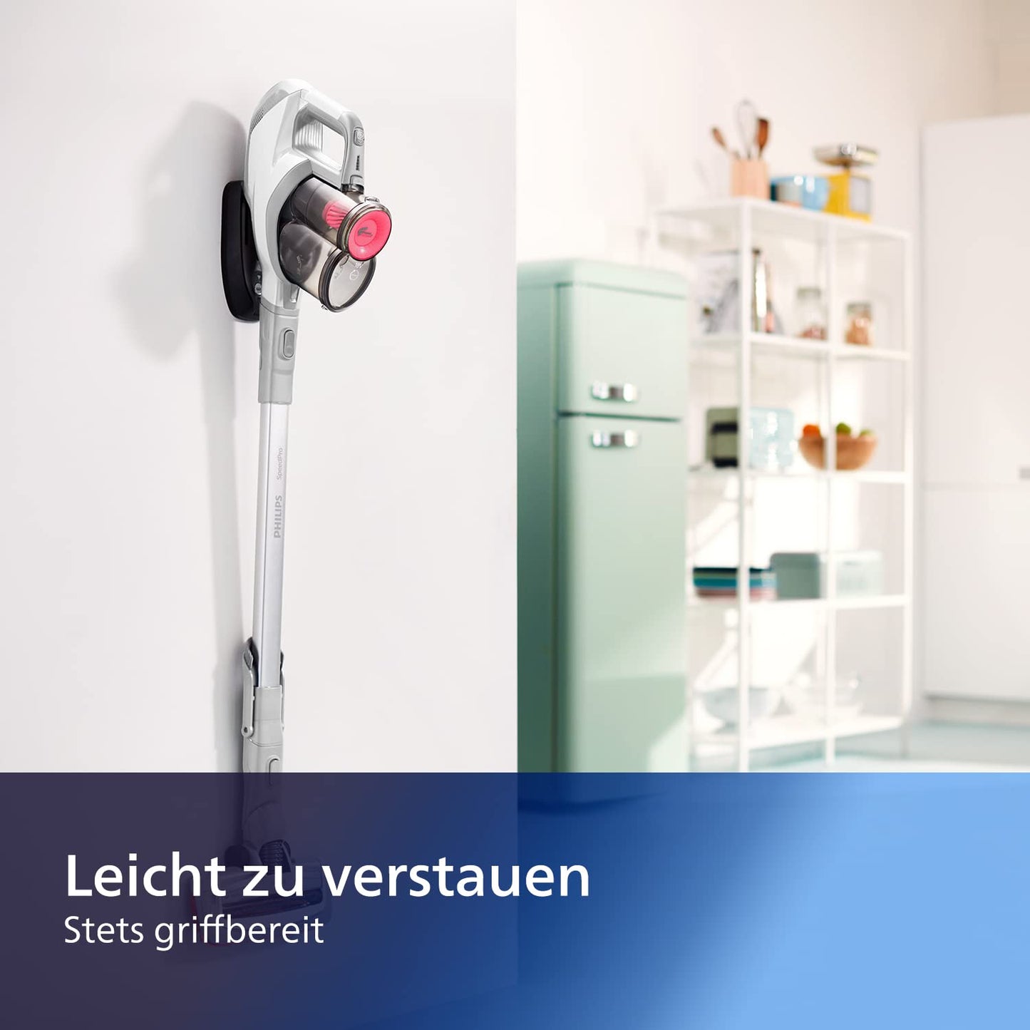 Philips Serie 3000 Akku-Staubsauger, 60 Min Laufzeit, LED-Düse, starker Saugkraft, inkl. Fugen- & Kombidüse, austauschbarer Akku (XC3032/01).