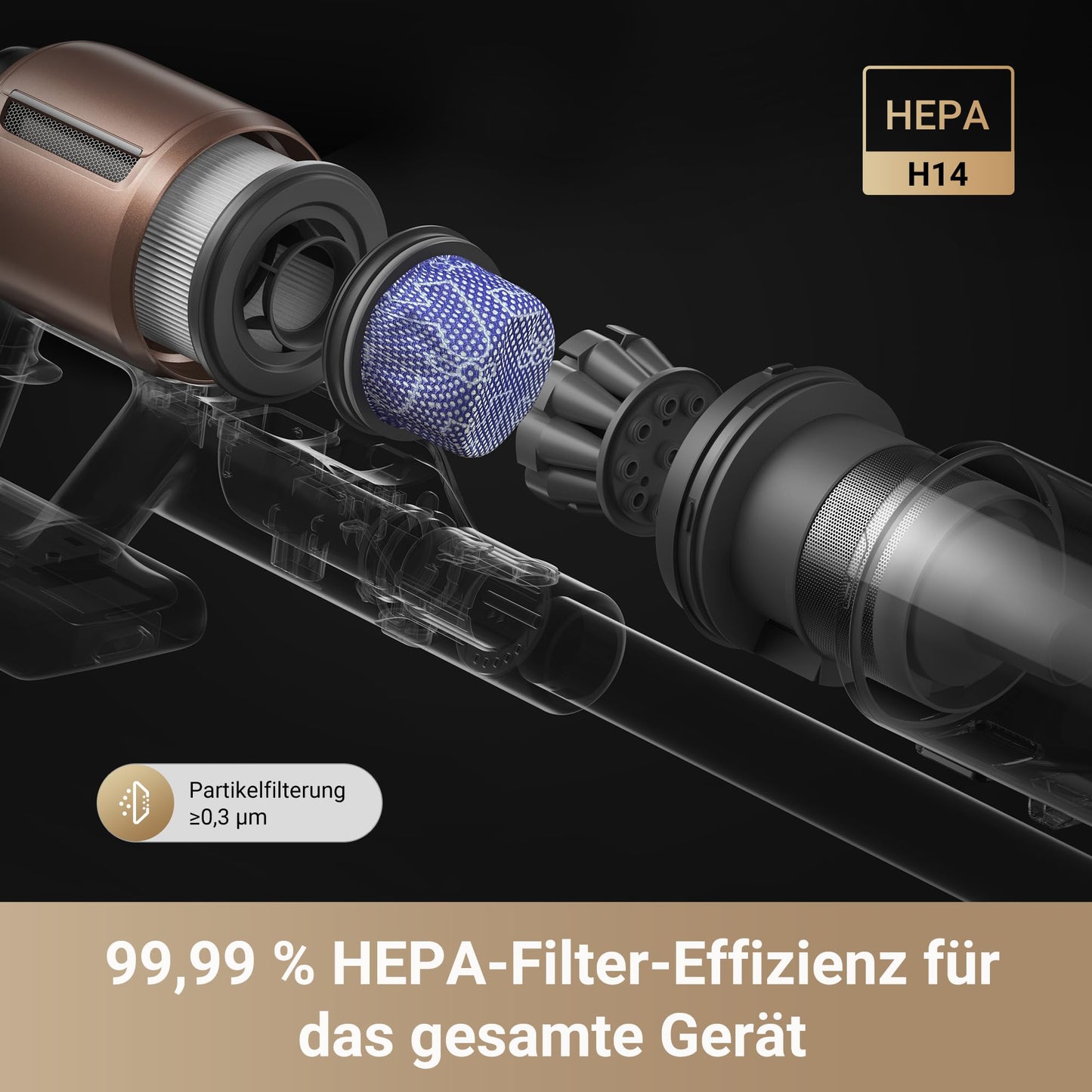 Dreame Z10 Akku-Staubsauger, 210AW, 90 Min Laufzeit, H14-HEPA 99,99%, Staubsicht-Tech, Auto-Erkennung & Saugkraft-Anpassung.