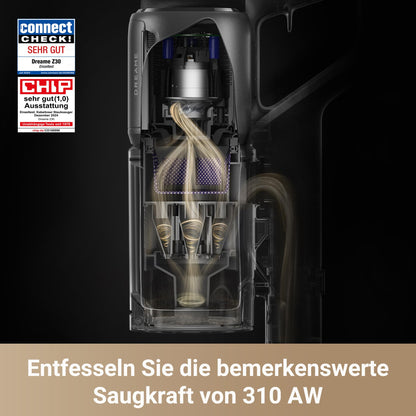 Dreame Z10 Akku-Staubsauger, 210AW, 90 Min Laufzeit, H14-HEPA 99,99%, Staubsicht-Tech, Auto-Erkennung & Saugkraft-Anpassung.