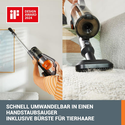 WORX 20 V Akku-Staubsauger WX038, 25 kPa, kabellos, 45 Min Laufzeit, leicht, für Tierhaare, Teppich & Auto, inkl. 2 Akkus & Wandhalter