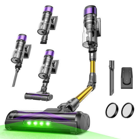 Ultenic U20 Akku-Staubsauger, 55.000 Pa/600 W, 60 Min, Anti-Tangle-Bürste, GreenEye, flexibles Gelenk, selbststehend, Hartböden & Teppiche