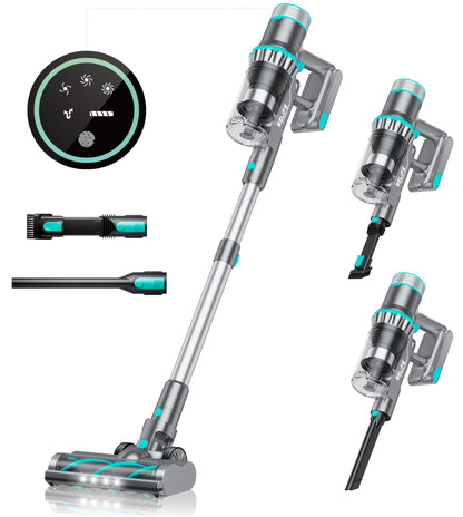 Belife Akku-Staubsauger 45.000Pa, 550W, 45 Min, LED-Display, 6-in-1, beutellos, ideal für Teppiche, Böden & Tierhaare.