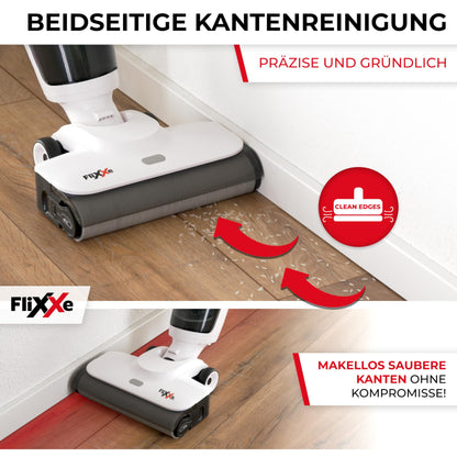 Flixxe X3 2-in-1 Nass-/Trockensauger, kabellos, 200W, 40 Min Laufzeit, LED-Display, Selbstreinigung, X-Sense, doppelseitige Kantenreinigung.