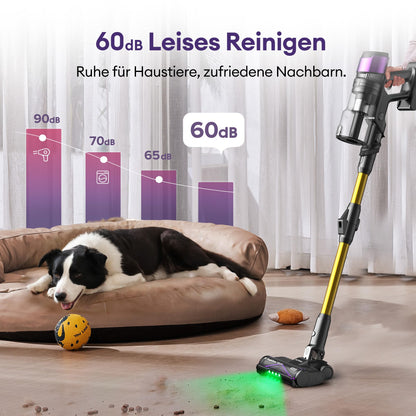 Ultenic U20 Akku-Staubsauger, 55.000 Pa/600 W, 60 Min, Anti-Tangle-Bürste, GreenEye, flexibles Gelenk, selbststehend, Hartböden & Teppiche