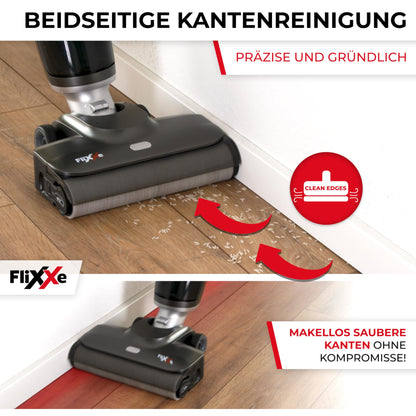 Flixxe X3 2-in-1 Nass-/Trockensauger, kabellos, 200W, 40 Min Laufzeit, LED-Display, Selbstreinigung, X-Sense, doppelseitige Kantenreinigung.